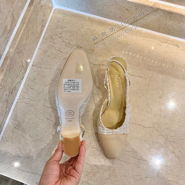 Chanel女鞋 香奈兒時尚經典涼鞋 Chanel中跟涼鞋  naq1084